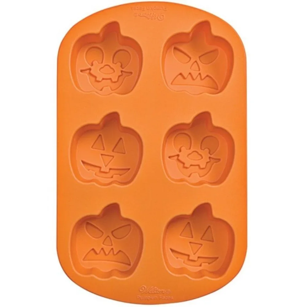 Pumpkin Silicone Cake Mold Wilton 6 Treats Orange Jack Bakeware Halloween Treats